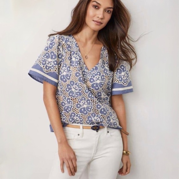 CAbi Tops - ☀️SUMMER CLEARANCE☀️ CAbi Inspire Embroidered Blouse - Limited editio…